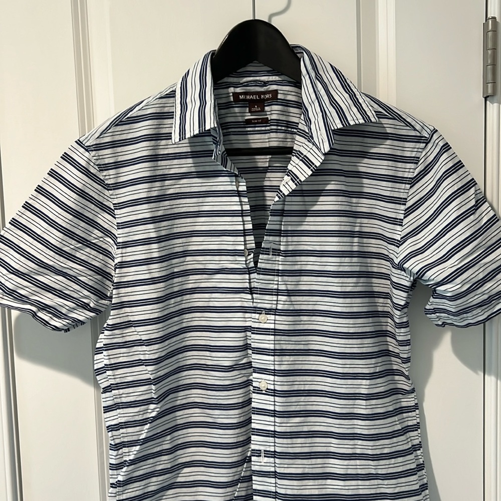Michael Kors Shirt-sleeve Striped Buttondown